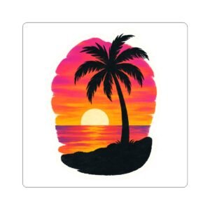 Sunset Palm Tree Sticker