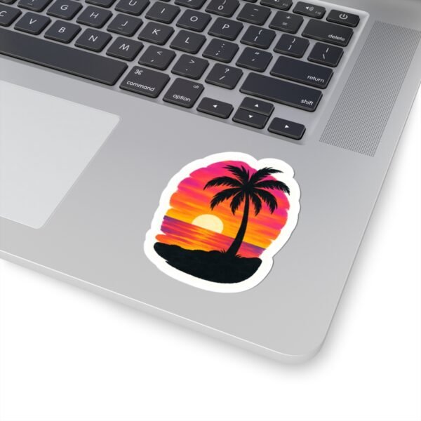 Sunset Palm Tree Sticker - Image 2