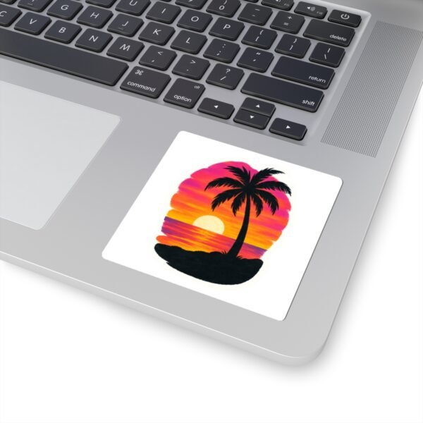 Sunset Palm Tree Sticker - Image 3