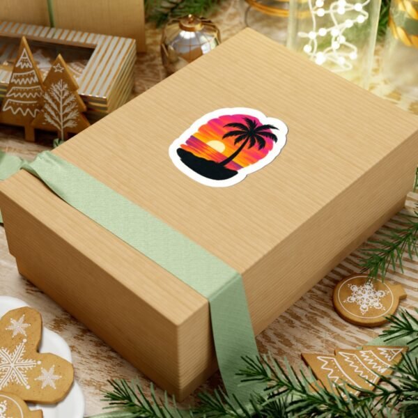 Sunset Palm Tree Sticker - Image 3