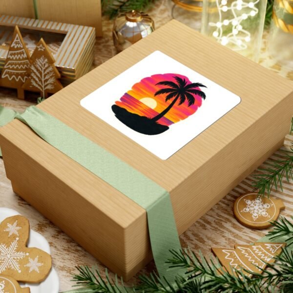 Sunset Palm Tree Sticker - Image 2